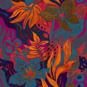 Abstract hand drawn tropic