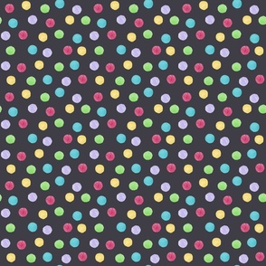 Rainbow Polka Dot on Charcoal