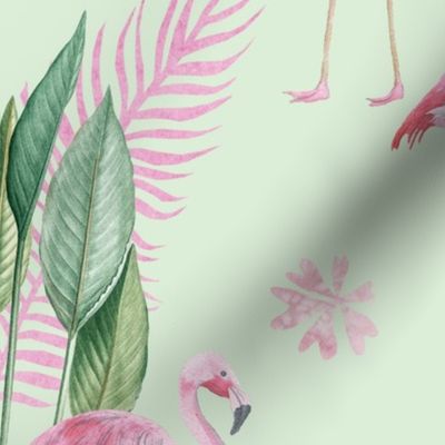 Large Scale - Flamingo Tropical Green