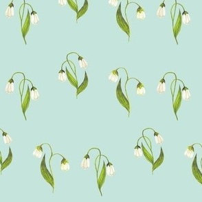 Lily Spring Green on Mint // 6" repeat