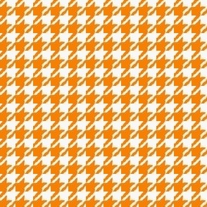 Ditsy Orange and White Houndstooth Check Plaid