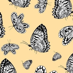 Black and white graphic butterflies 