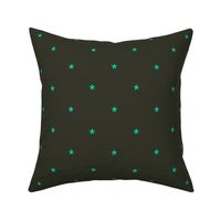 Star quilts- turquoise blue stars on black ground (Smaller)