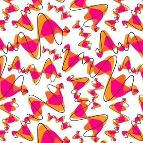 Dynamic orange and pink curves