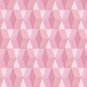  Hollyhock Hexagon Mid Century Modern in Light Pink   |    Large Scale