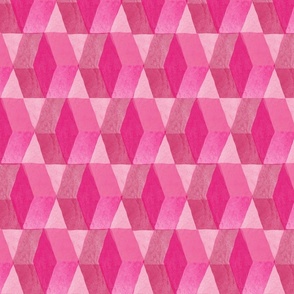 Hello Hexagon Mid Century Modern in Dark Pink   |    Large Scale
