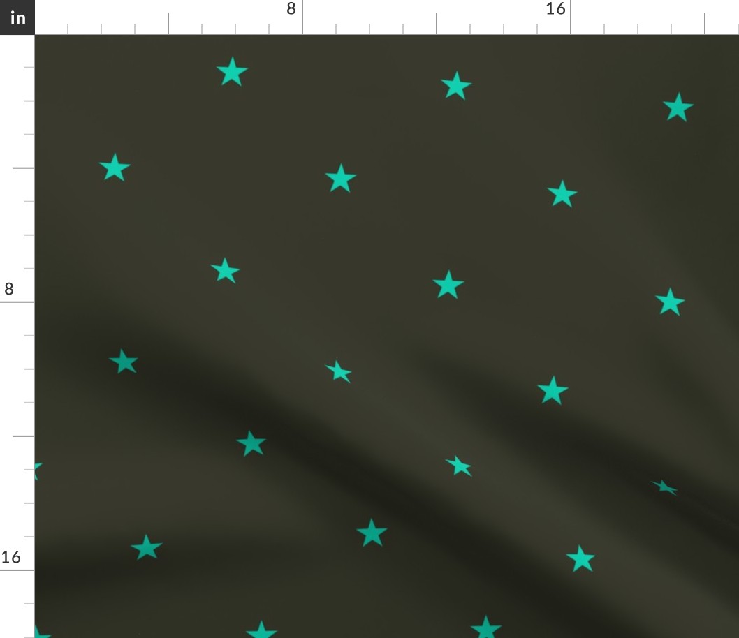 Star quilts- turquoise blue stars on black ground (small)