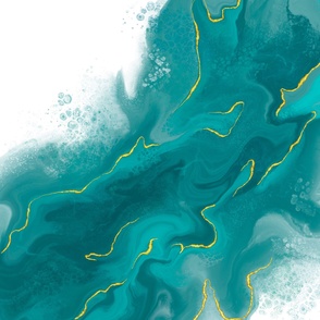Teal River- Abstract Painting