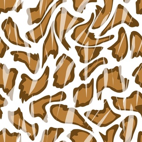 Brown orange animal print isolated on white background