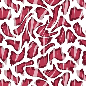 Red burgundy animal print on white background