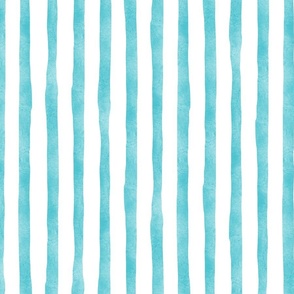 Splish Splosh Stripes in Turquoise Blue    |    Large Scale