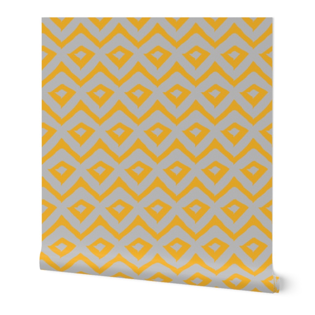 Yellow and Grey Electric Chevron by Bohemian Bear