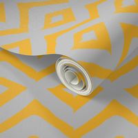 Yellow and Grey Electric Chevron by Bohemian Bear