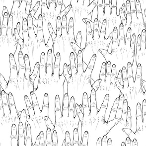 Hand Wall- Black and White