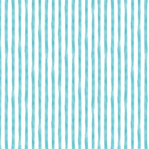 Splish Splosh Stripes in Turquoise Blue    |    Mid-Scale