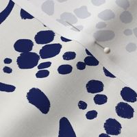 Spot the Leopard - Leopard in an ocean of spots - animal print - dark blue on soft white - large