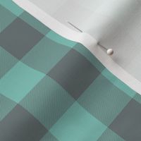 teal and grey gingham, 1" squares 