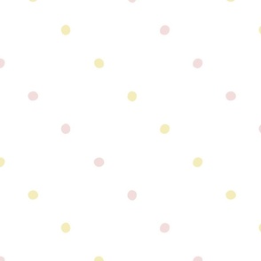 Butter and Piglet Pink and Yellow Perfectly Imperfect Polka Dots