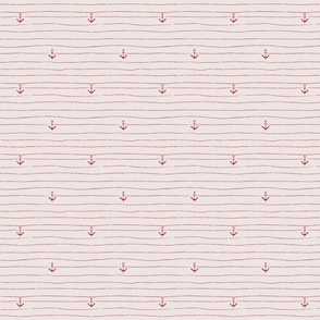 Nautical Stripes - Pale Pink and Red - Small