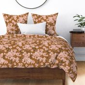 Cherry Blossoms - Cottagecore Spring Floral Enchanted Almond Brown Large Scale