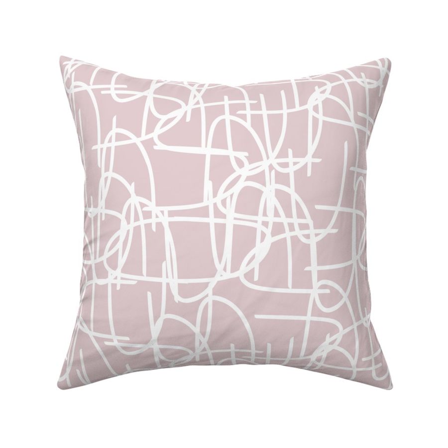 Curvy Geometric Shapes Mauve Soft Pink