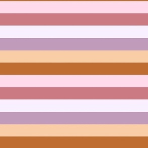 Stripes - Pink, Purple, Brown  - Large 10.5x10.5 Inch
