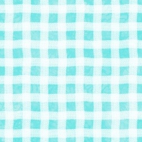 Aqua Gingham w Maidenhair Texture