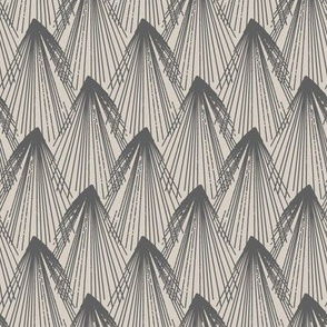542 - Small scale grey and deep charcoal Abstract feather with organic hand drawn textured lines for neutral wallpaper_ minimalist_ modern_ masculine_ gender neutral_ bed linen_ table linen-14