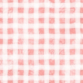 Coral Gingham w Maidenhair Texture