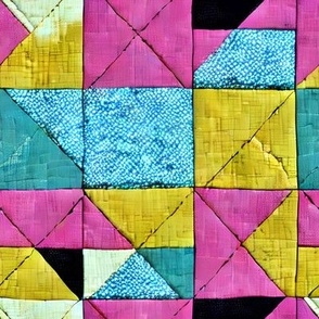 Boho Faux Patchwork Quilt Inspired