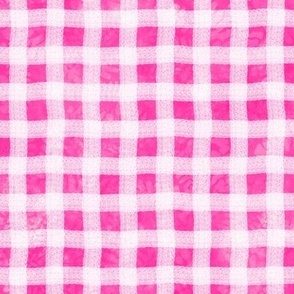 Hot Pink Gingham w Maidenhair Texture