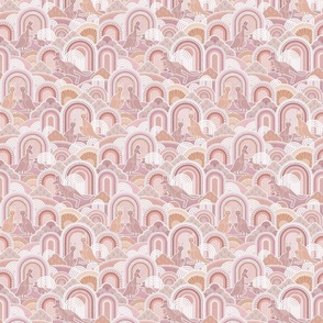 Mama Kangaroo- Mauve- sMini- Australia- Animals- Australian Wildlife- Pink- Rose- Blush- Earth Tones- Baby Girl Wallpaper- Kangaroo Fabric