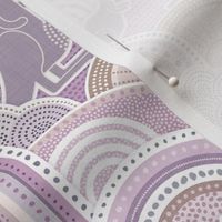 Mama Kangaroo- Purple- Small- Australia- Animals- Australian Wildlife- Lilac- Mauve- Lavender- Baby Girl Wallpaper- Kangaroo Fabric