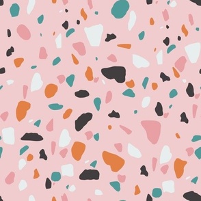 Terrazzo on Light Carnation Pink // Large Scale