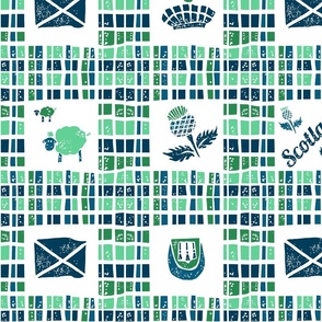 Iconic Scotland Retro Plaid in Green, Blue, and Mint
