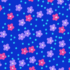 Medium Blue Florals
