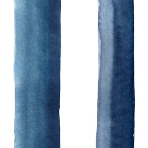 36" Watercolor stripes in dark navy blue - vertical