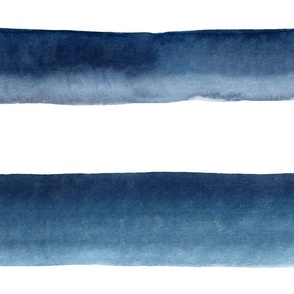 36" Watercolor stripes in dark navy blue - horizontal