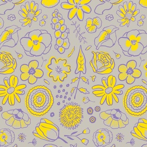 Purple Yellow Garden Lines_12x20in_Small_Gray