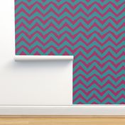 Burgundy and Teal Chevron