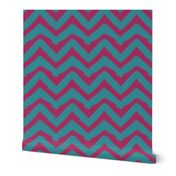 Burgundy and Teal Chevron