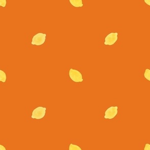 lemons orange background
