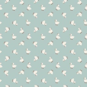 Ducks on a mint background (small scale)