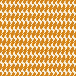 Dancing Geometric Waves - Vintage Orange and Cream / Medium