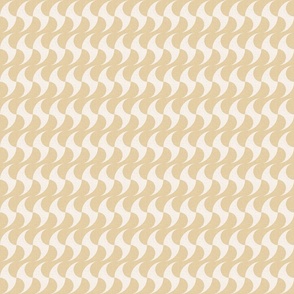 Dancing Geometric Waves - Vintage Pale Yellow and Cream / Medium