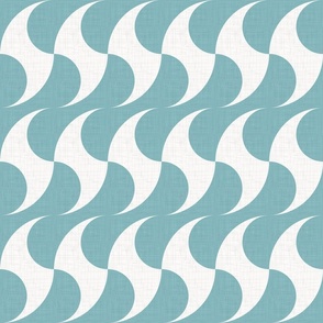 Dancing Geometric Waves - Vintage Aqua Blue / Large