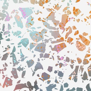multicolor pastel terrazzo pattern with texture on alabaster white