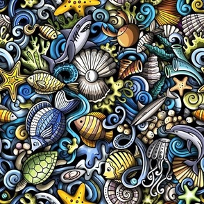 Sea life doodle 2