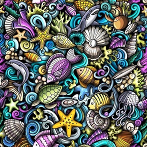 Sea life doodle