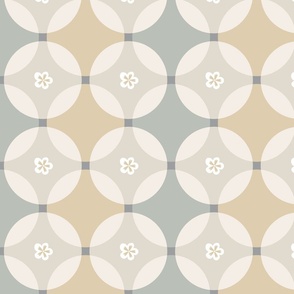 Interlocking circles neutral colors | medium